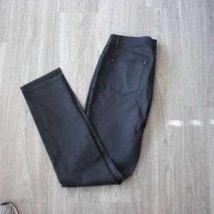 [Lafayette 148] Waxed Denim Mercer Jean Dark Grey